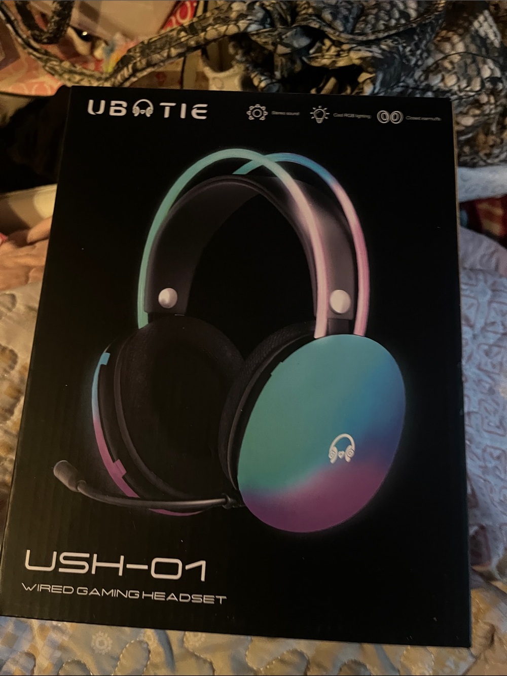 USH-01 Wired Gaming Headset - Teal Purple Gradient